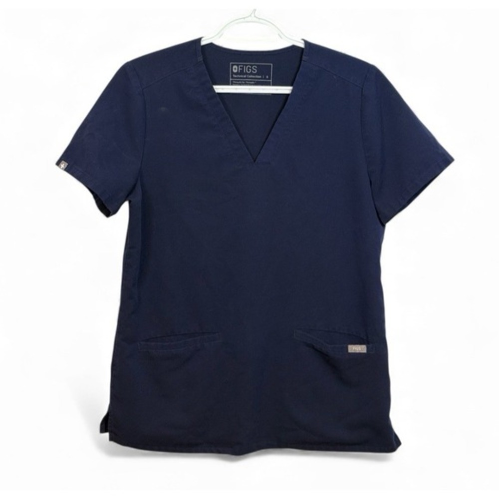 FIGS Technical Collection Navy Blue V-Neck Scrub Top Womens‎ Small FW1100